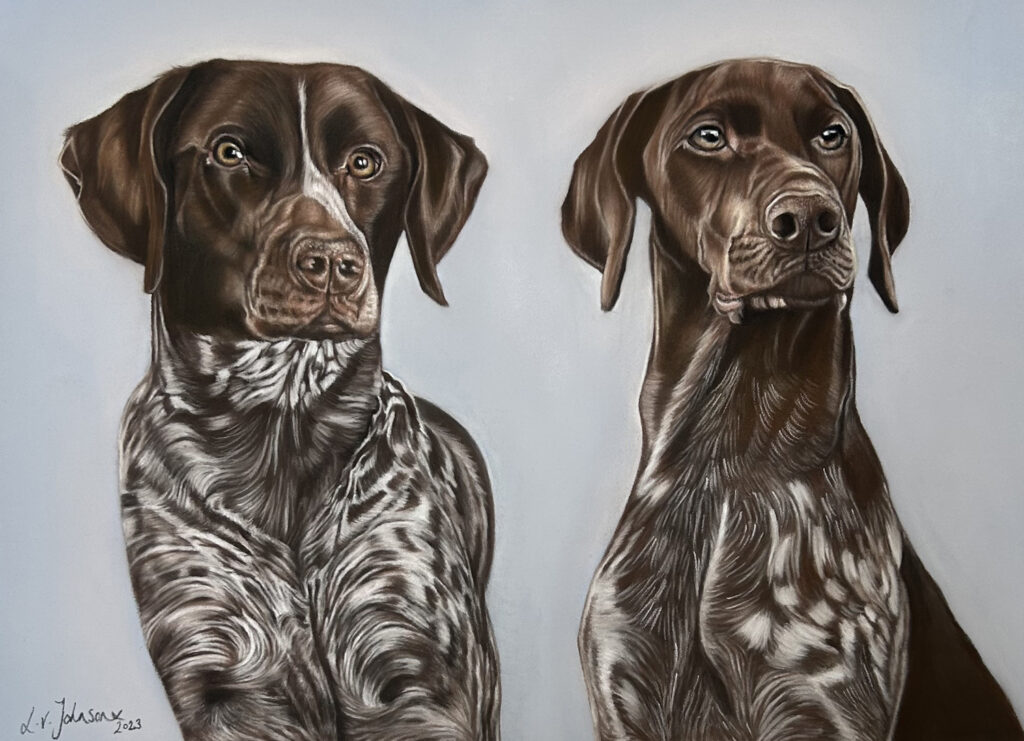 GSP Dog Portrait by Lucy Victoria Art