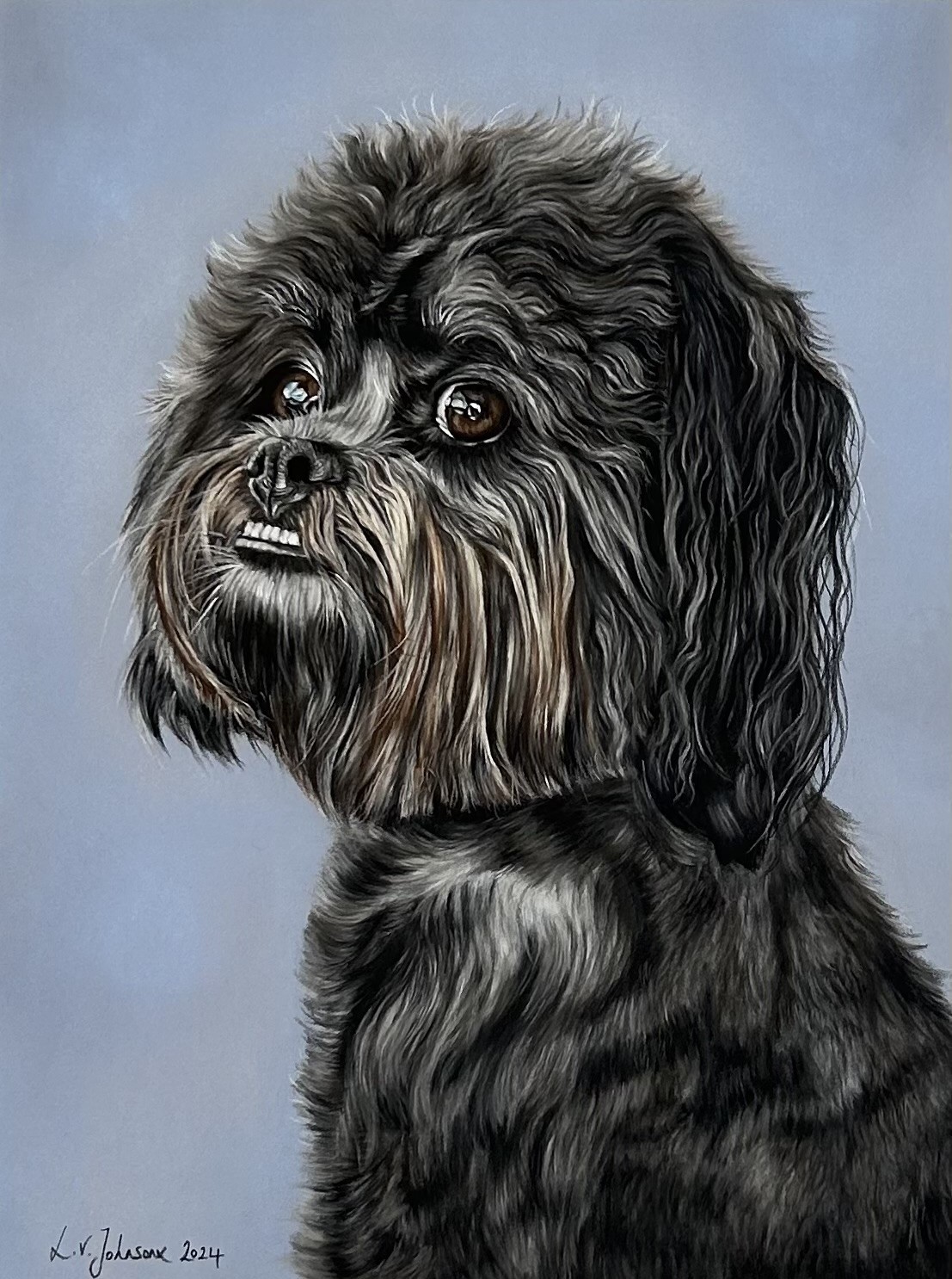 Pet Portrait of Frank the Dog by Lucy Victoria Art